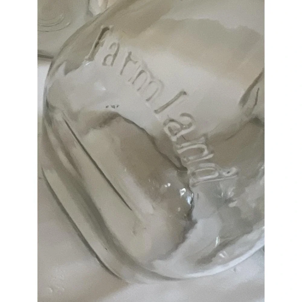 Vintage Farmland Clear Glass Quart Size Milk‎ Bottles Lot of 9 Includes No.13